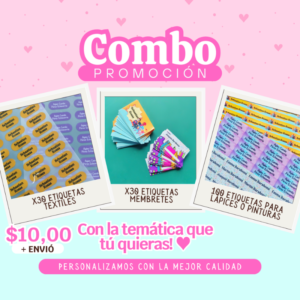 Combo etiquetas escolares