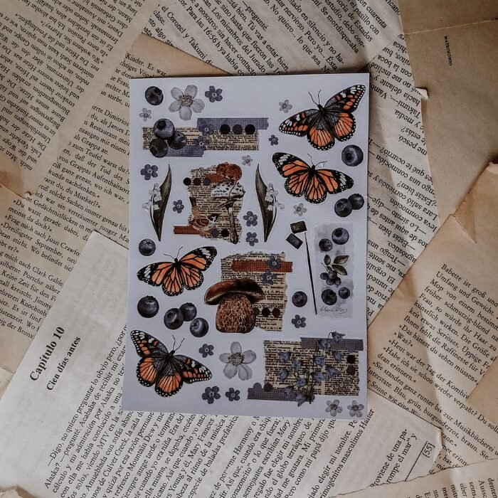 Plantilla stickers mariposas