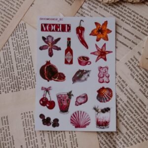Plantilla stickers rojas