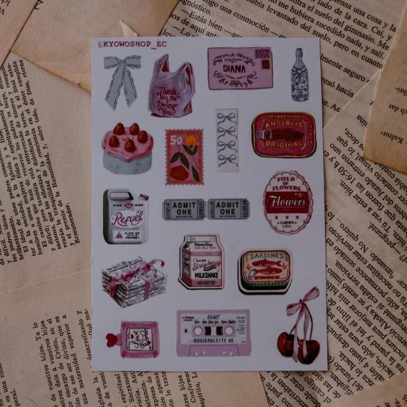 Plantilla stickers rosadas