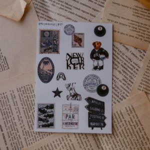 Plantilla de stickers oso azul