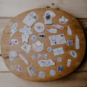 Set chica picnic stickers