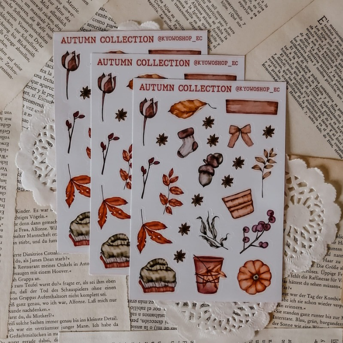 Plantilla stickers otoñal