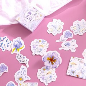 Caja de stickers - flores azules