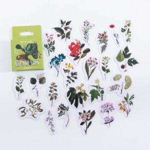 Caja de stickers - flores verdes
