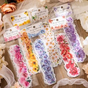 Tiras de stickers florales x10pzs al azar