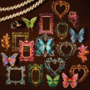 Set stickers x30pzs - mariposas y marcos