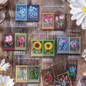 Estampillas florales PET x40 pzs al azar